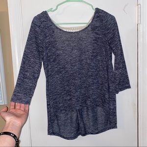 3/4 length Aeropostale blouse in navy with lace. S
